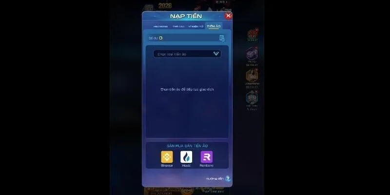 Các hình thức nạp tiền 